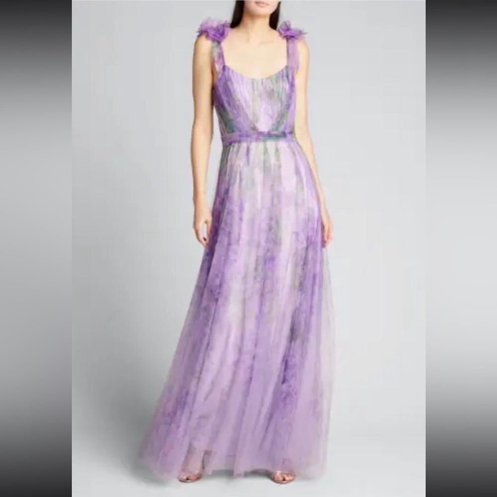 Marchesa Notte Lavender Tulle Gown